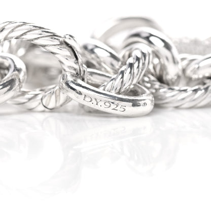 David Yurman Sterling Silver Diamond 15mm Large Oval Link Bracelet 4 of 4