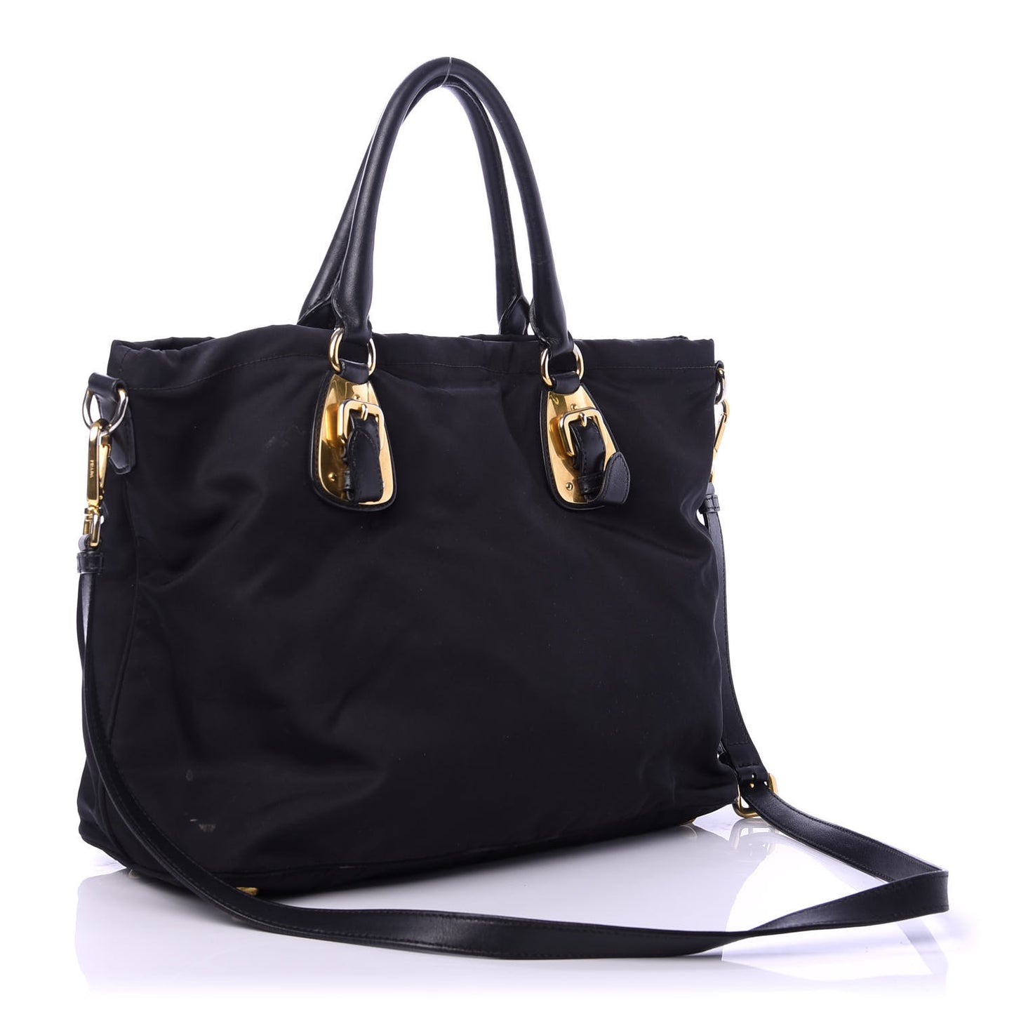 Tessuto Nylon Soft Calf Tote Black
