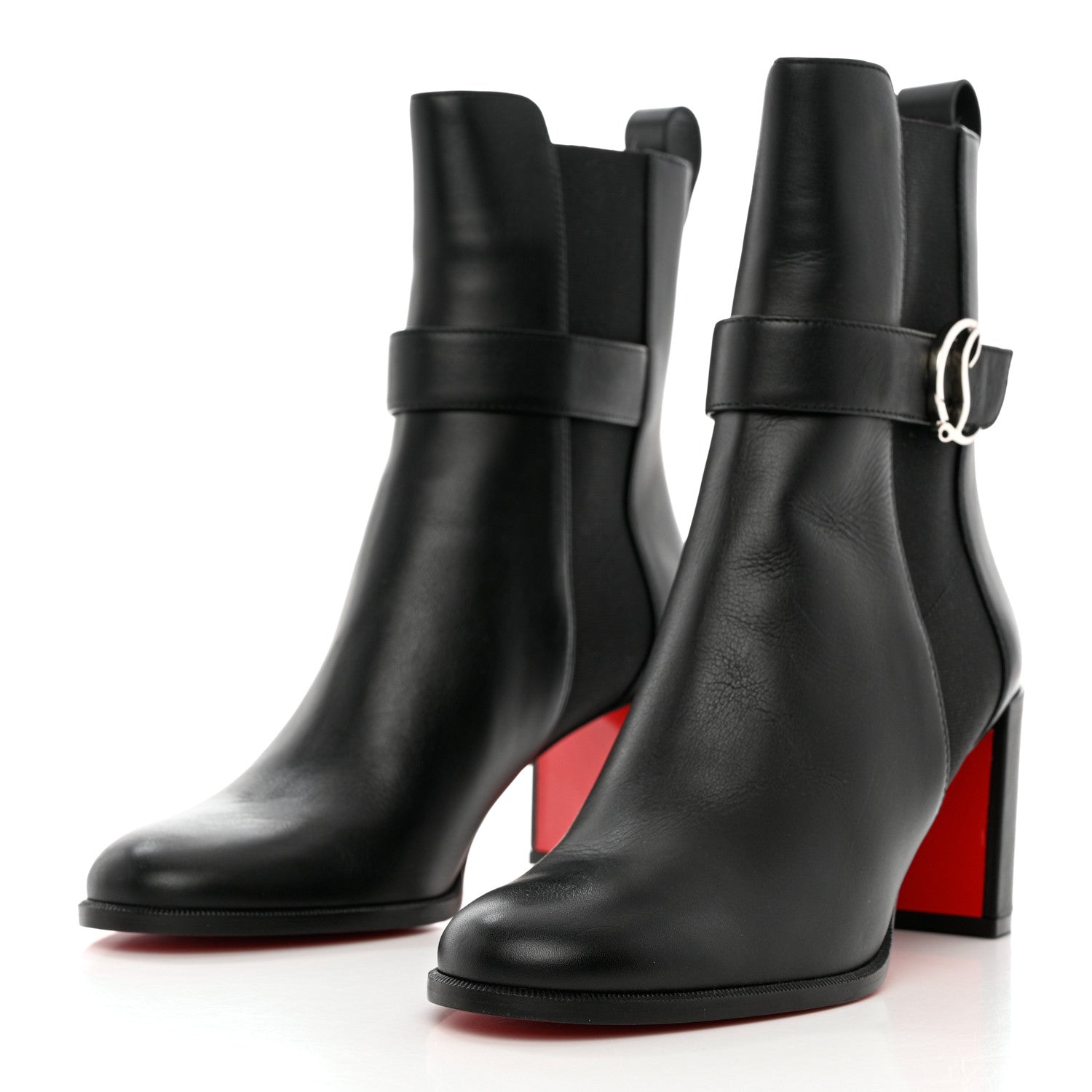 Christian Louboutin Calfskin 70 Chelsea Ankle Boots 39 Black 3 of 9