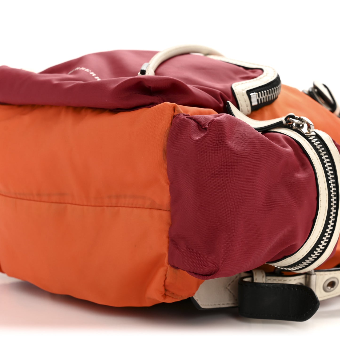 Nylon Medium Colorblock Rucksack Backpack Orange Red Parade