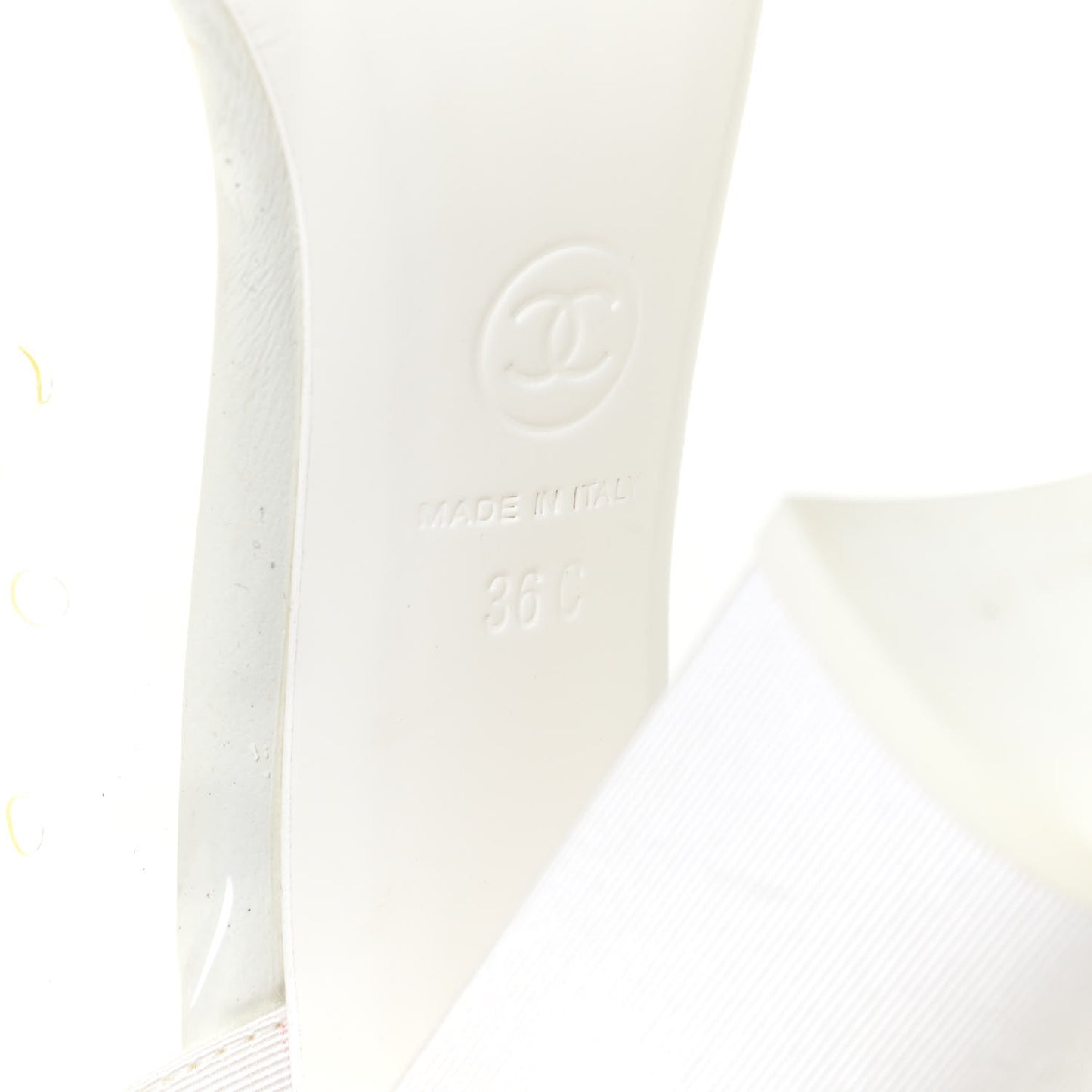 PVC Grosgrain High Boots 36 Transparent White