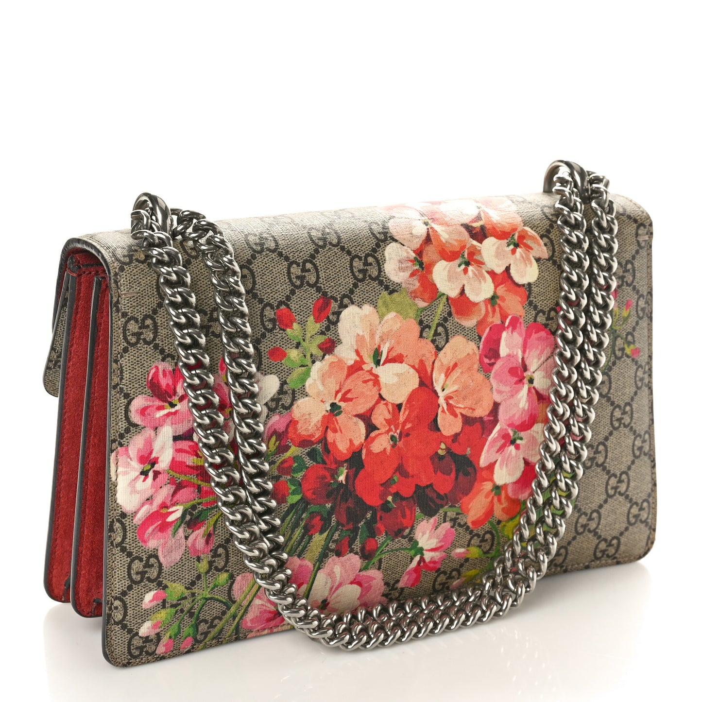 GG Supreme Monogram Blooms Small Dionysus Shoulder Bag Beige Multicolor Dry Rose