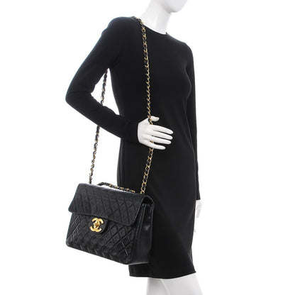 Chanel Lambskin Quilted XL Jumbo Single Flap Black 3 of 14