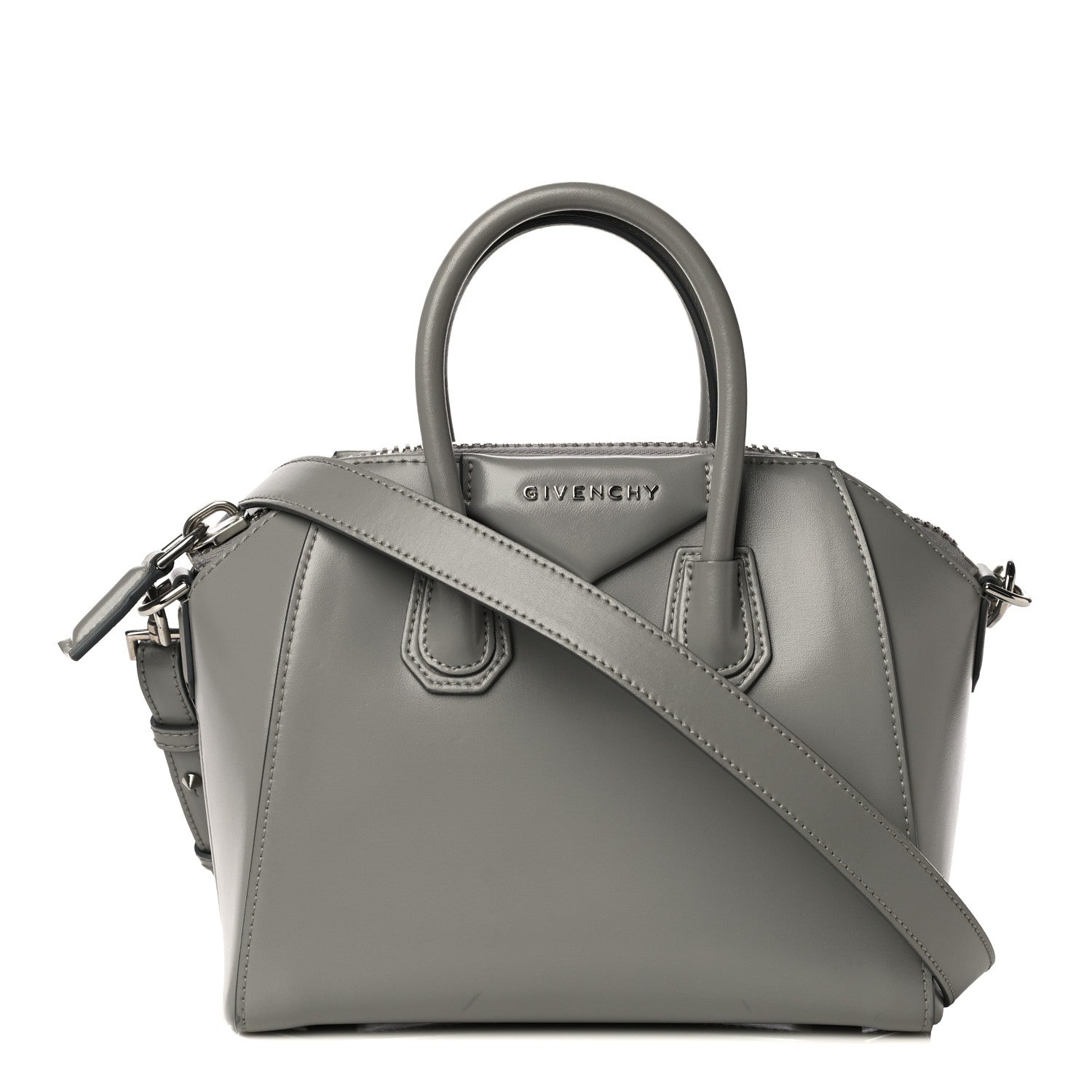 Givenchy Shiny Lord Calfskin Mini Antigona Pearl Grey 1 of 17