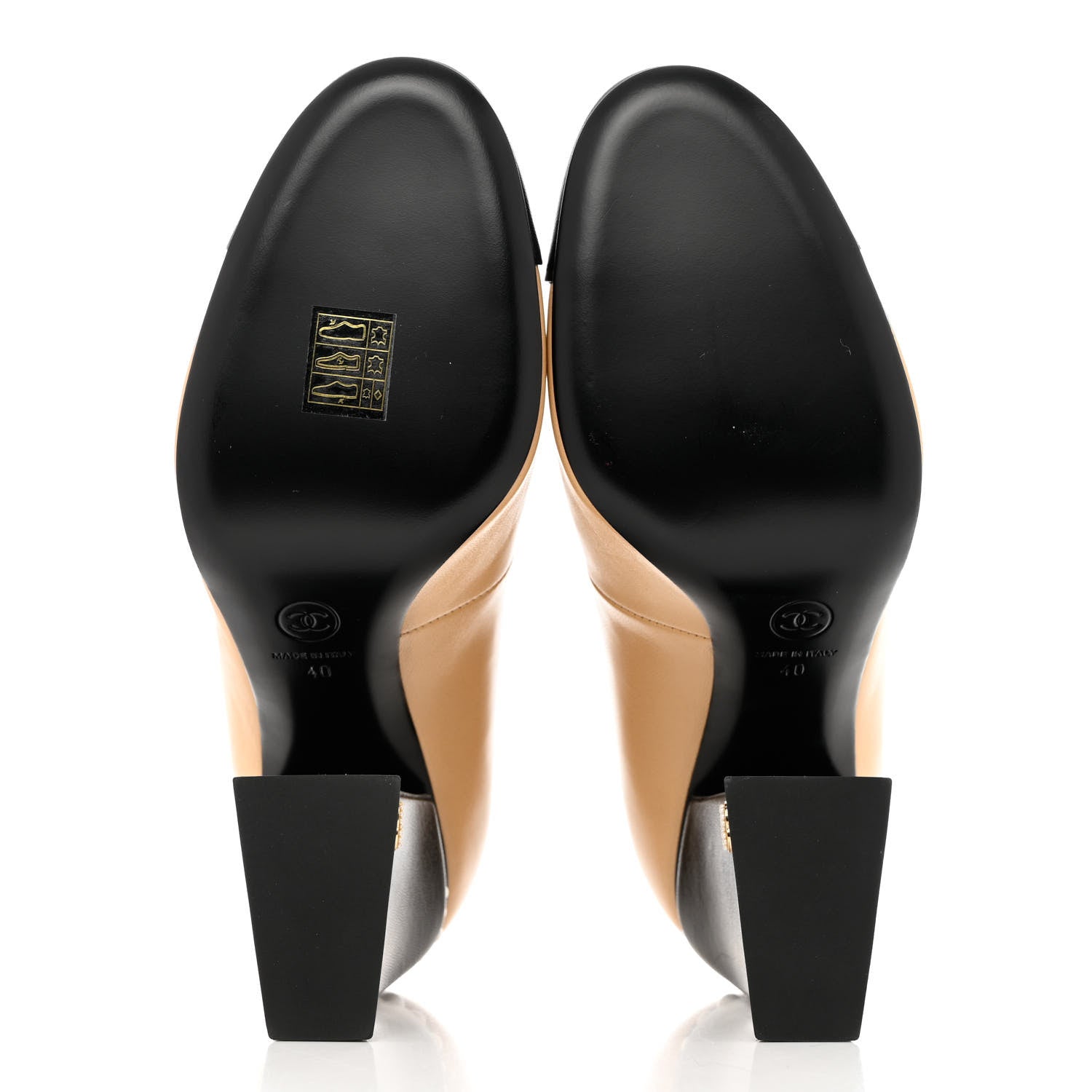 Chanel Shiny Goatskin Pearls Open Cap Toe Slingback Pumps 40 Beige Black 5 of 11