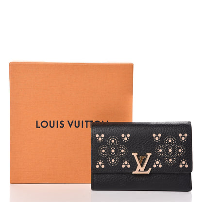 Louis Vuitton Taurillon Perforated Capucines Compact Wallet Black 7 of 7