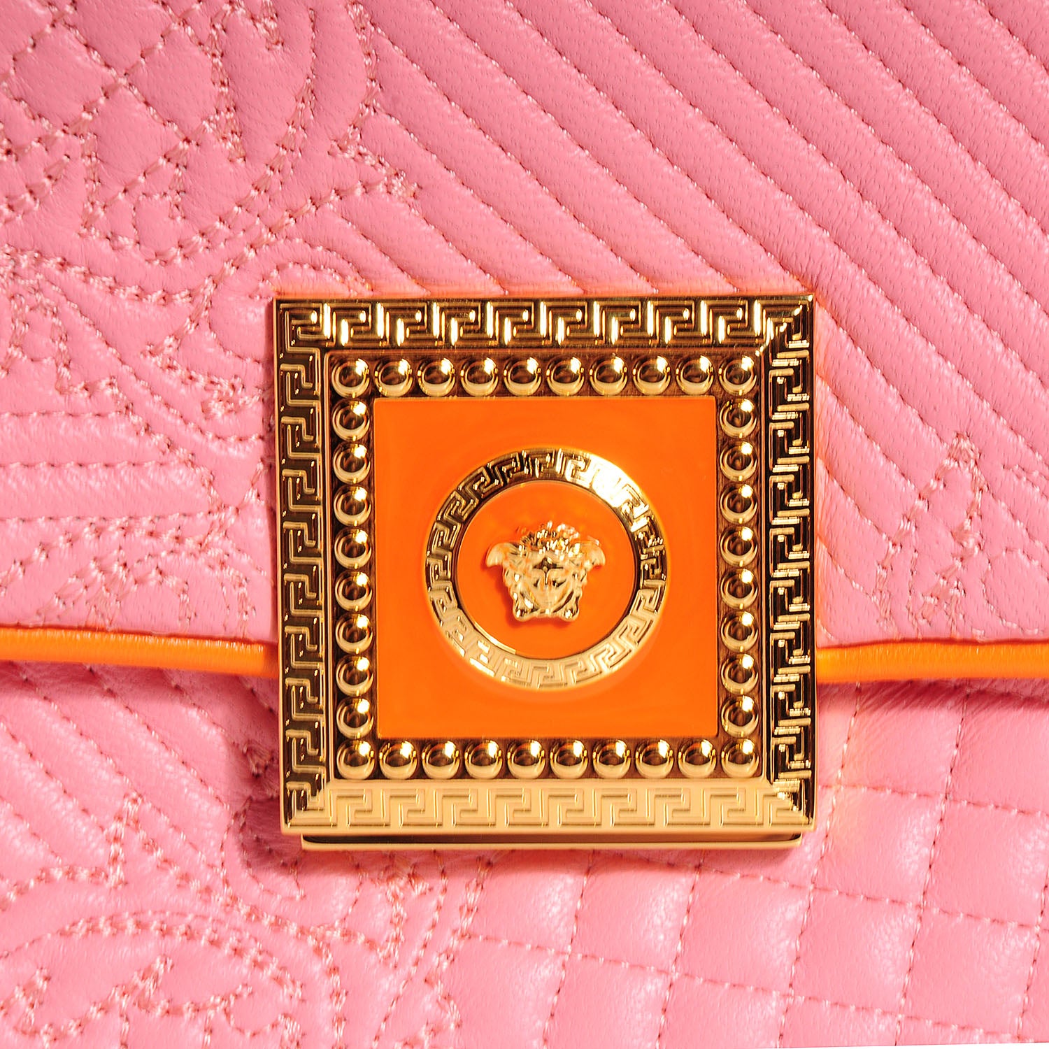Versace Leather Microvanitas Quilted New Icon Handbag Pink 10 of 11