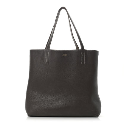 Hermes Taurillon Clemence Double Sens 36 Reversible Tote Etoupe Etain 4 of 23