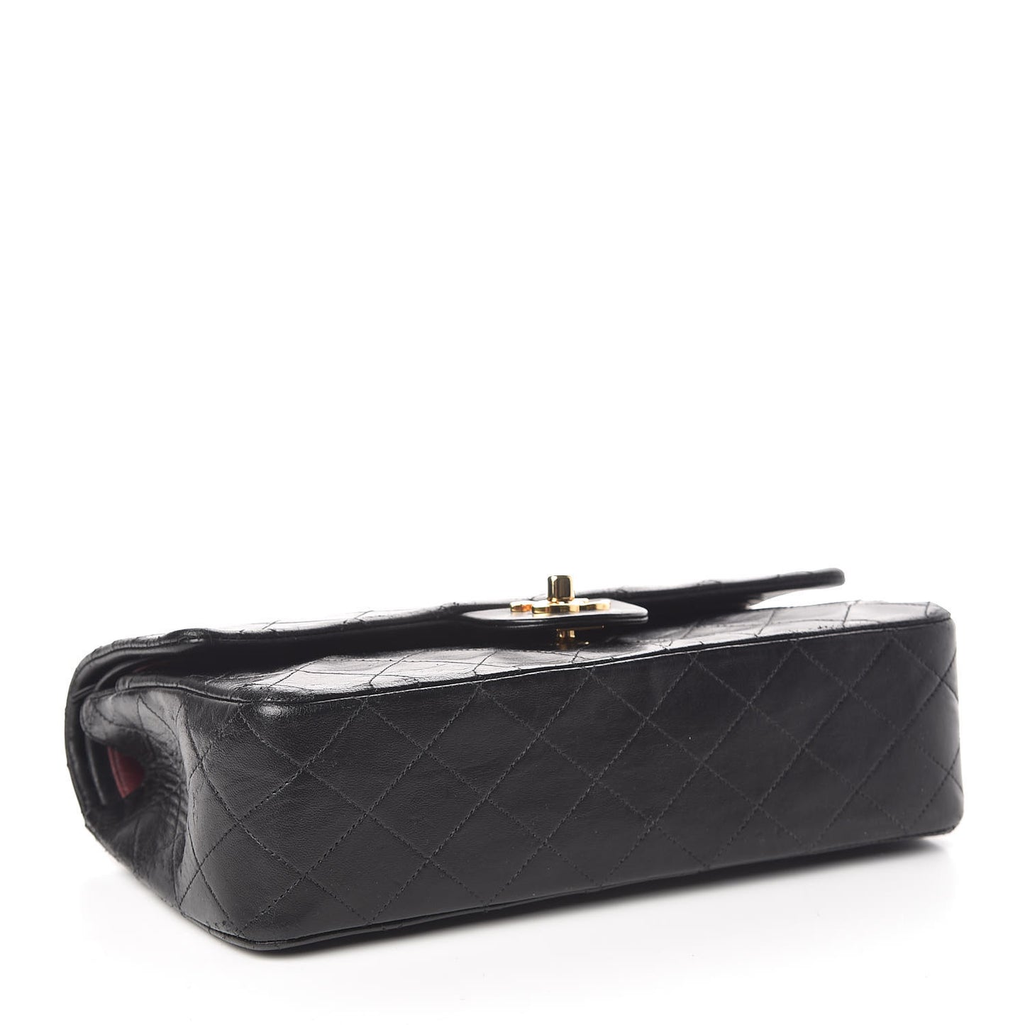 Lambskin Quilted Medium Double Flap Black