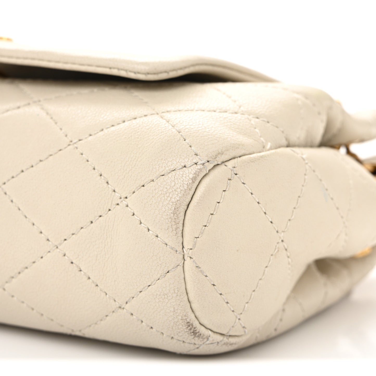 Lambskin Quilted Monogram Mini Nolita Crema Soft