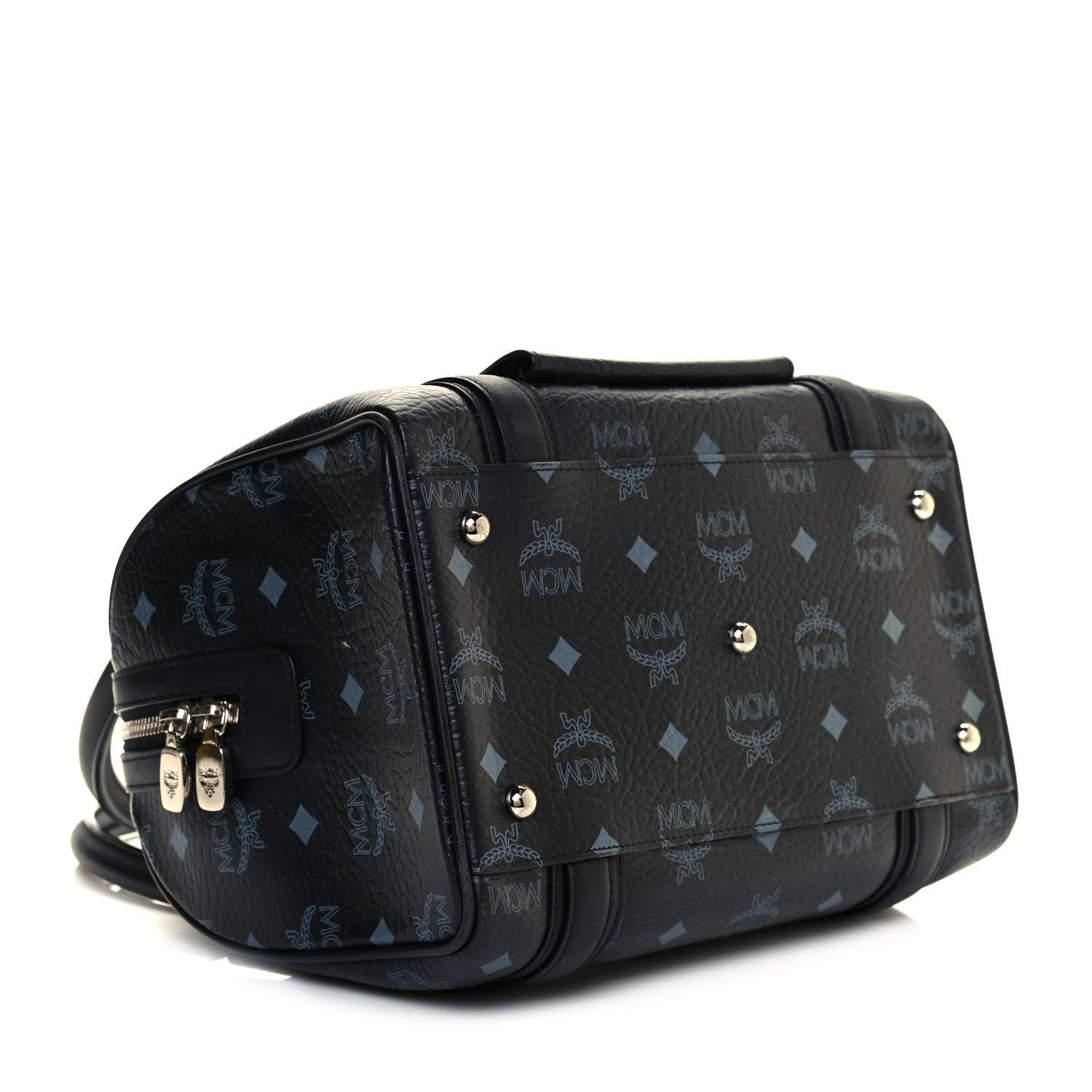 MCM Visetos Small Boston Bag Black 4 of 16