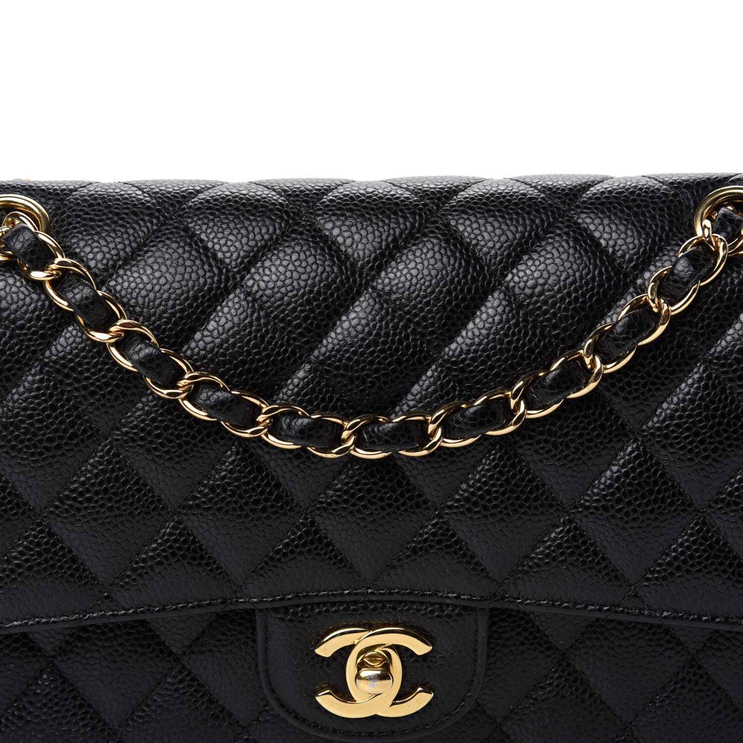 Chanel Caviar Quilted Medium Double Flap Black 14 of 15