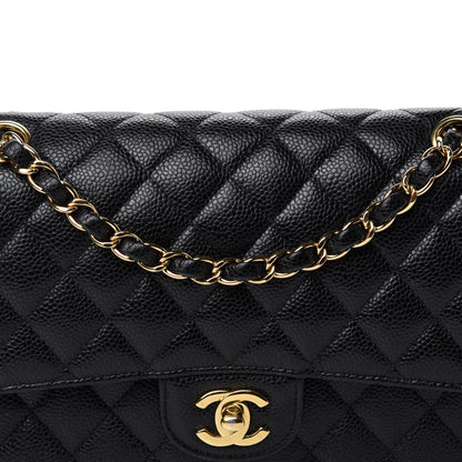 Chanel Caviar Quilted Medium Double Flap Black 14 of 15