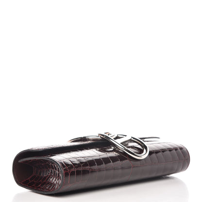 Hermes Shiny Niloticus Crocodile Egee Clutch Bordeaux 4 of 9