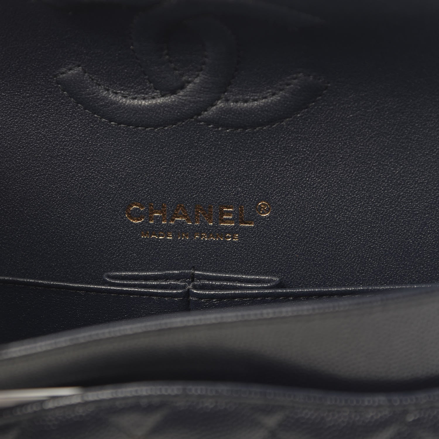 Chanel Caviar Quilted Medium Double Flap Navy 6 of 11