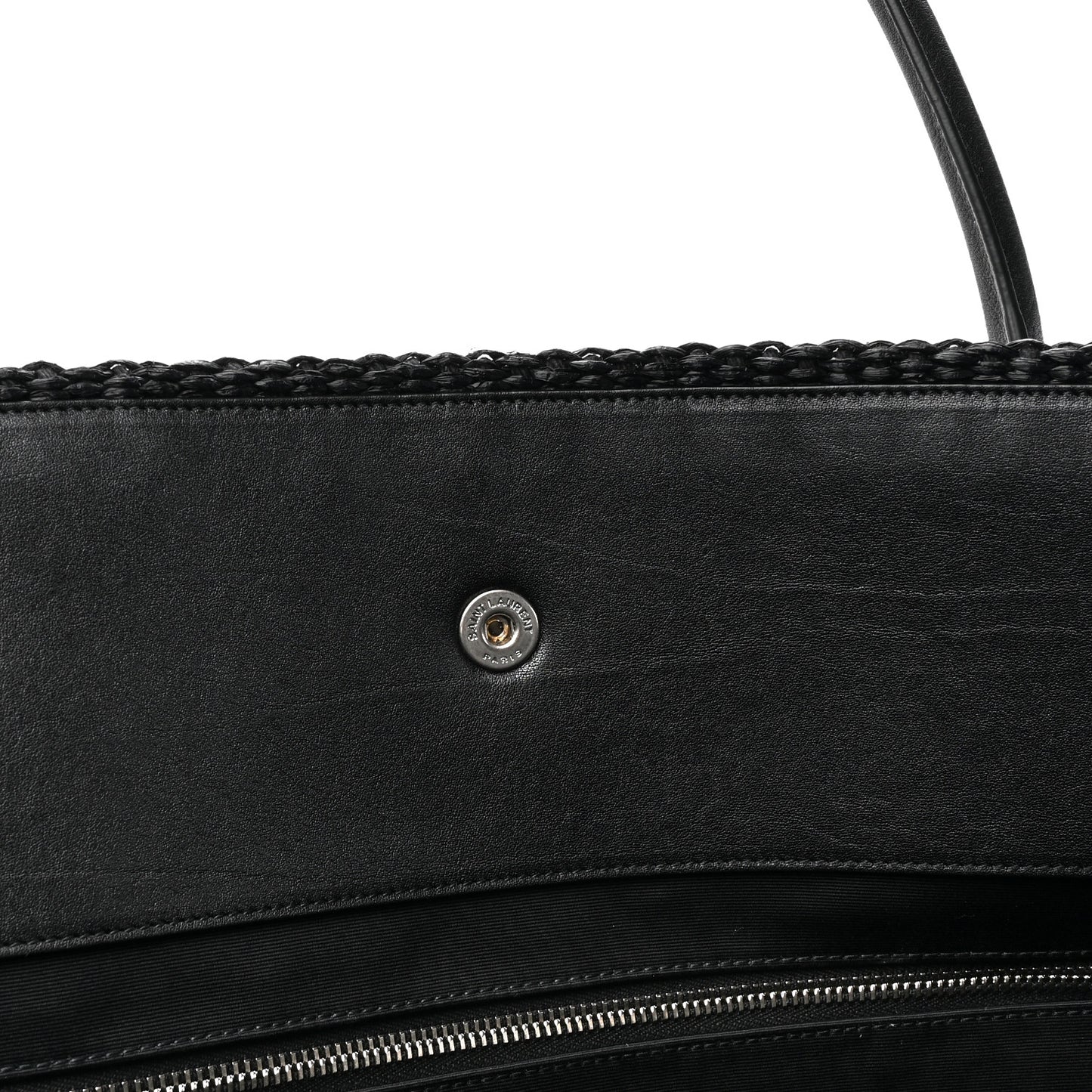 Linen Calfskin Rive Gauche Maxi Tote Black