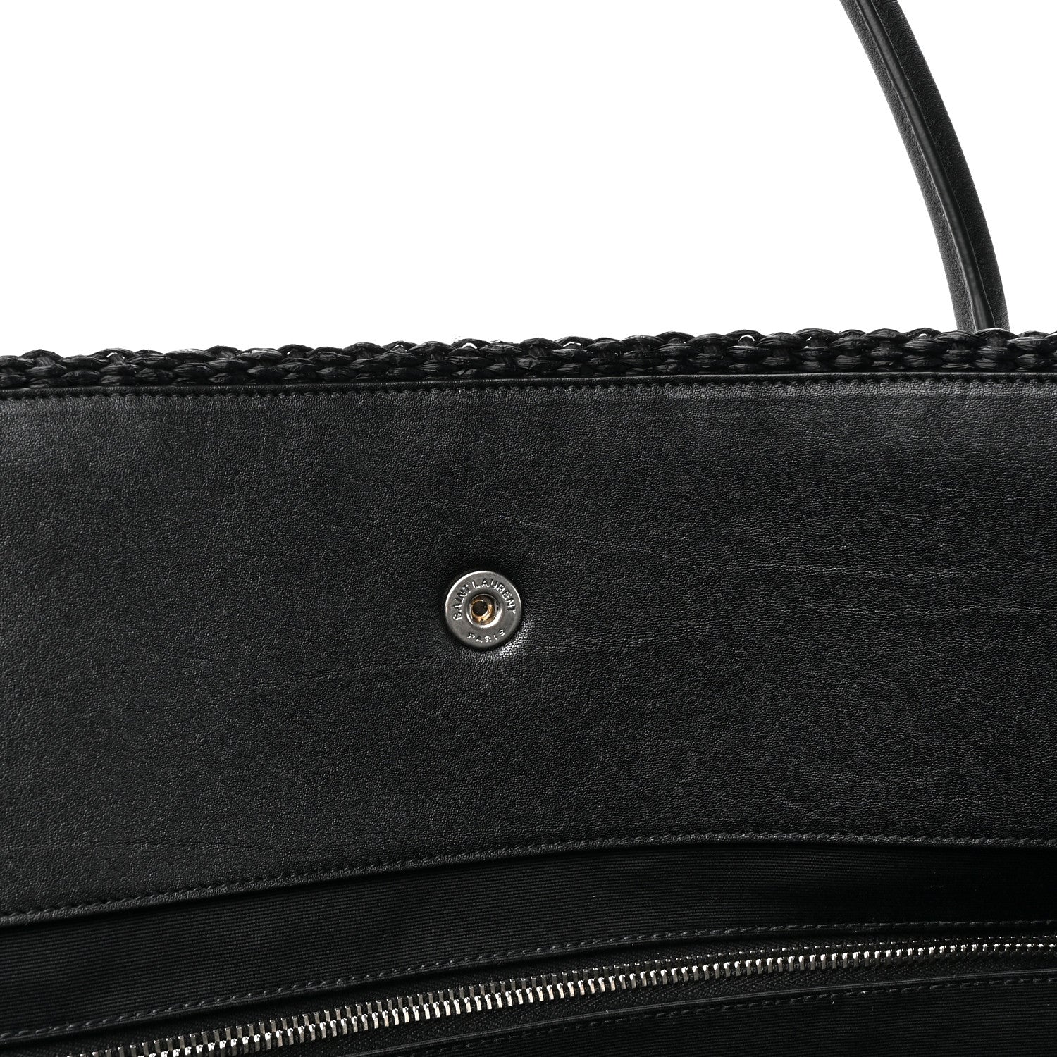 Saint Laurent Linen Calfskin Rive Gauche Maxi Tote Black 10 of 10
