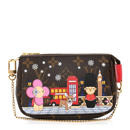 Louis Vuitton Monogram 2021 Christmas Animation London Mini Pochette Accessories Red 1 of 7