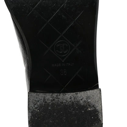 Chanel Lambskin Quilted CC Turnlock Loafers 38 Black 7 of 10