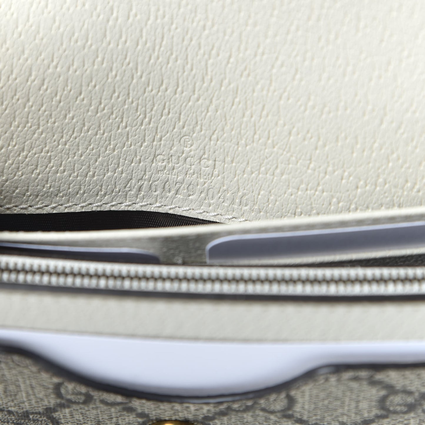 GG Supreme Monogram Web Queen Margaret Chain Wallet White