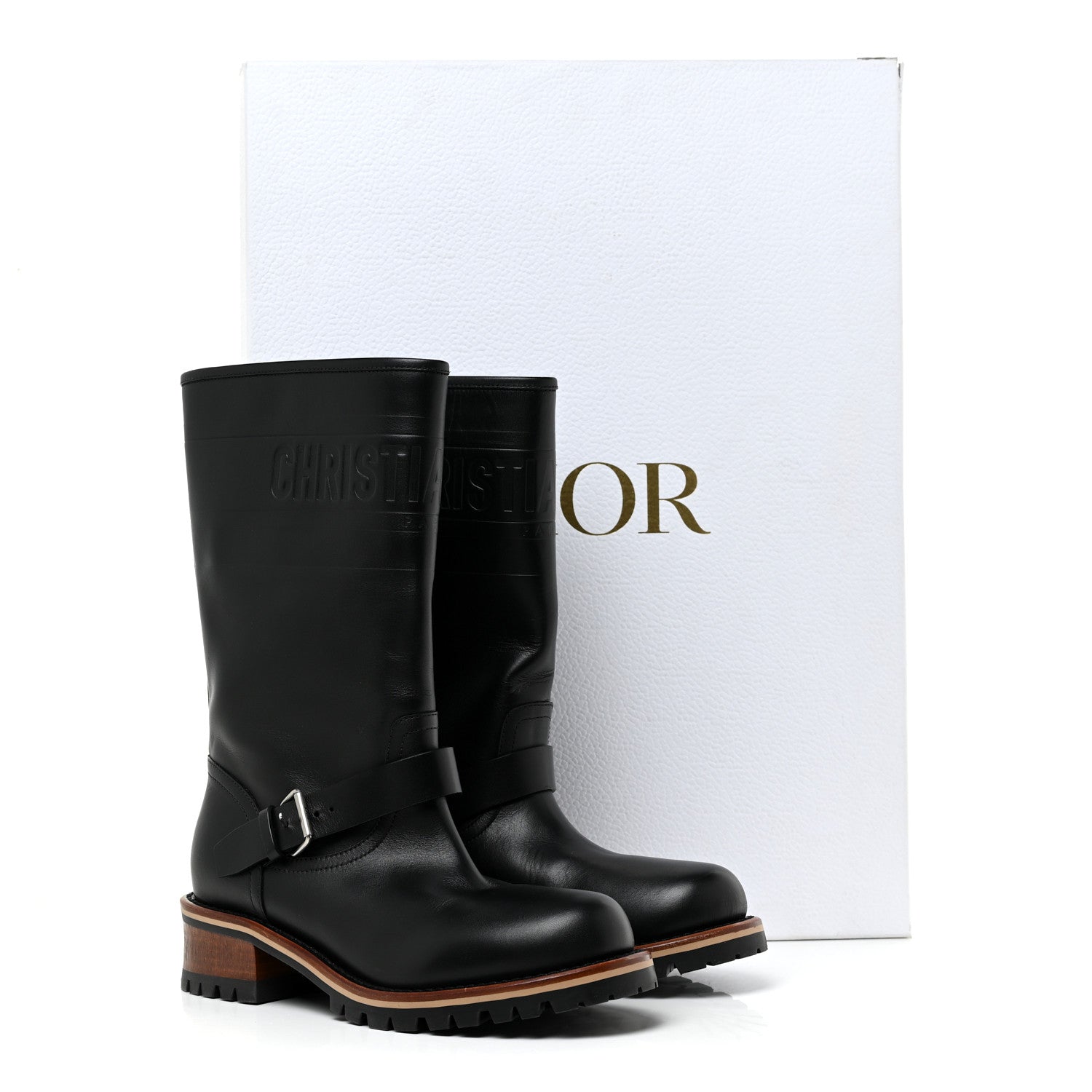 Christian Dior Calfskin Embossed Dior Quest 35mm Biker Boots 37 Black 11 of 11