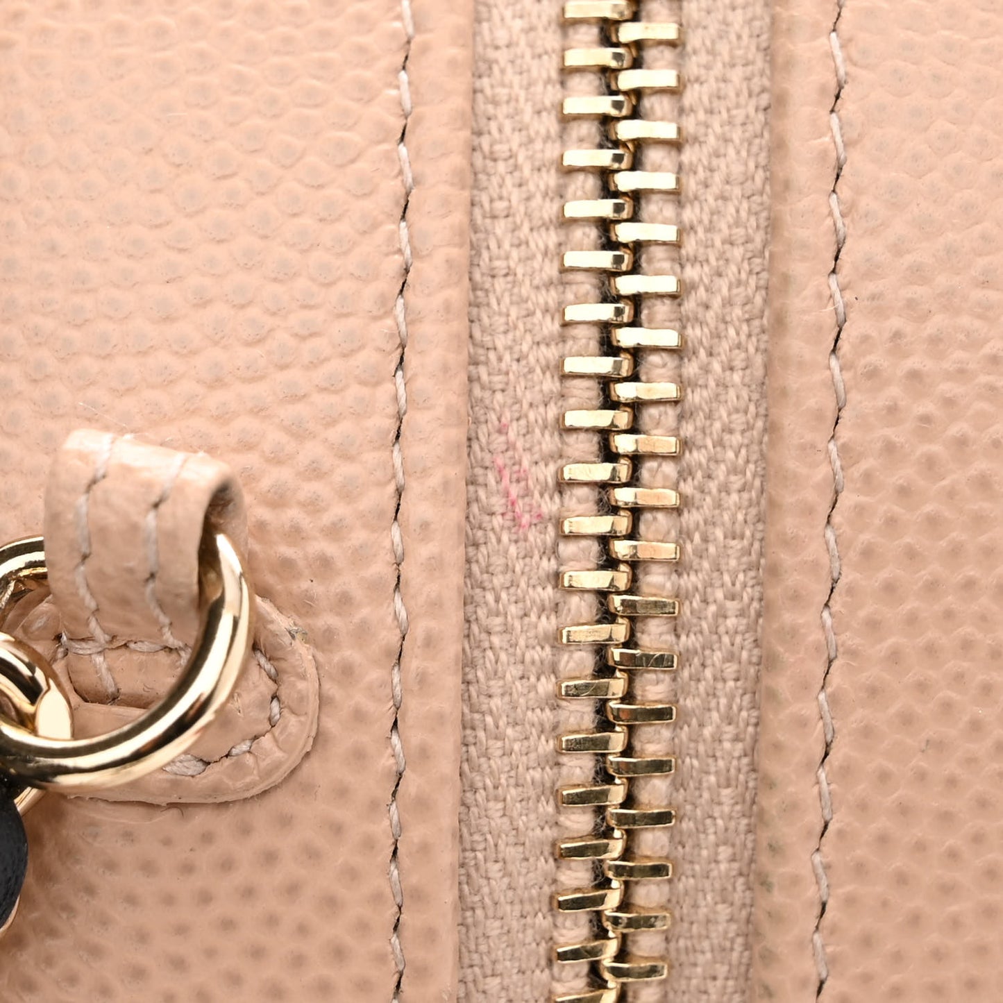 Caviar Quilted Round Filigree Crossbody Beige Black