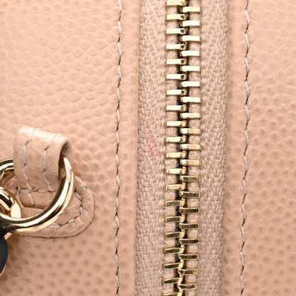Chanel Caviar Quilted Round Filigree Crossbody Beige Black 11 of 12