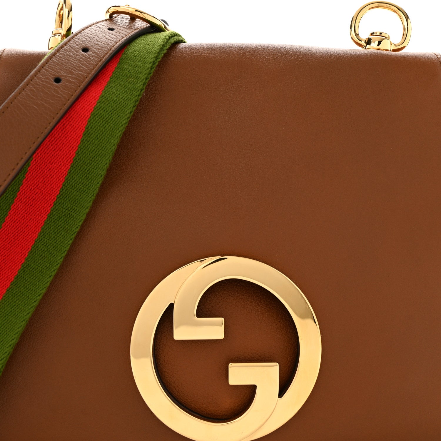Gucci Roxy Calfskin Web Medium Blondie Shoulder Flap Bag Cuir 9 of 15