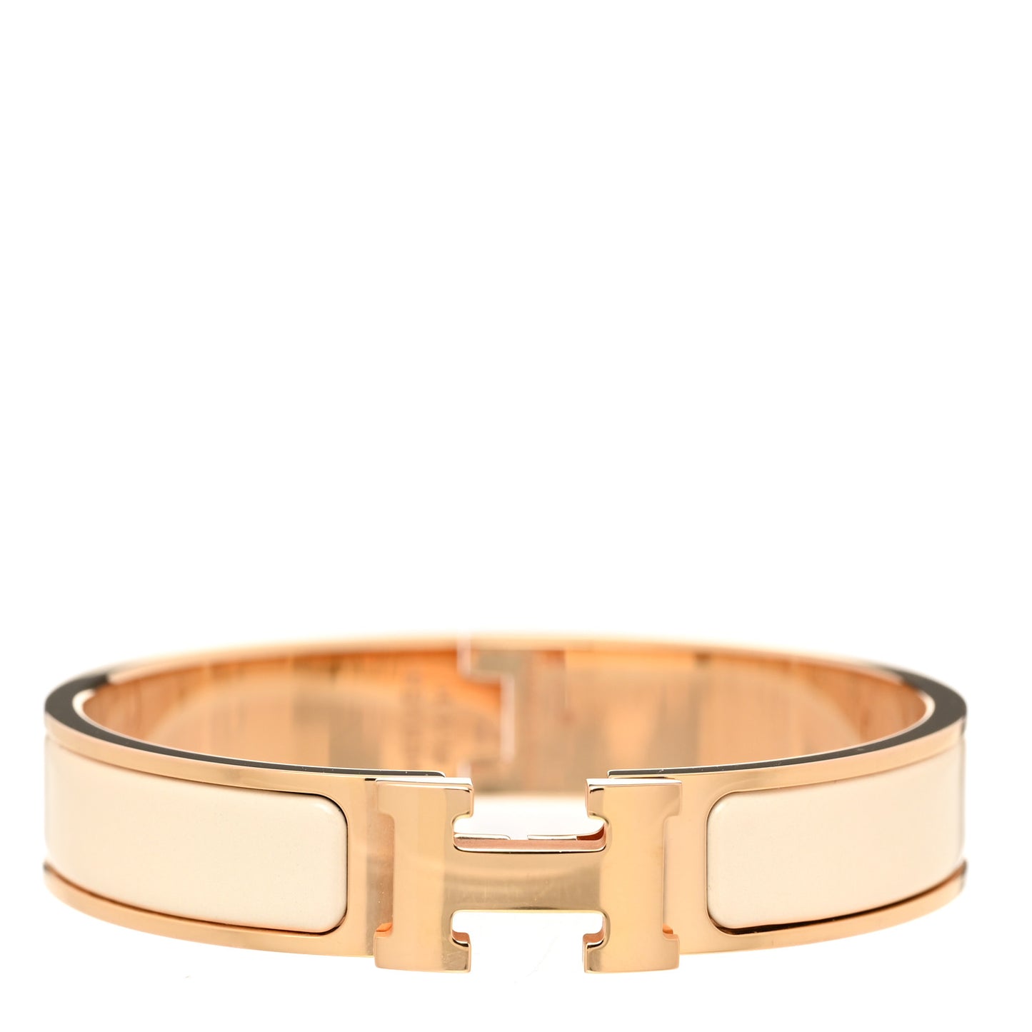 Enamel Narrow Clic Clac H Bracelet PM Creme