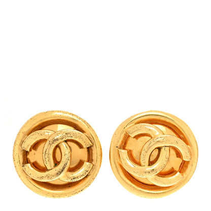 Chanel Round CC Clip On Earrings Gold 1 of 11