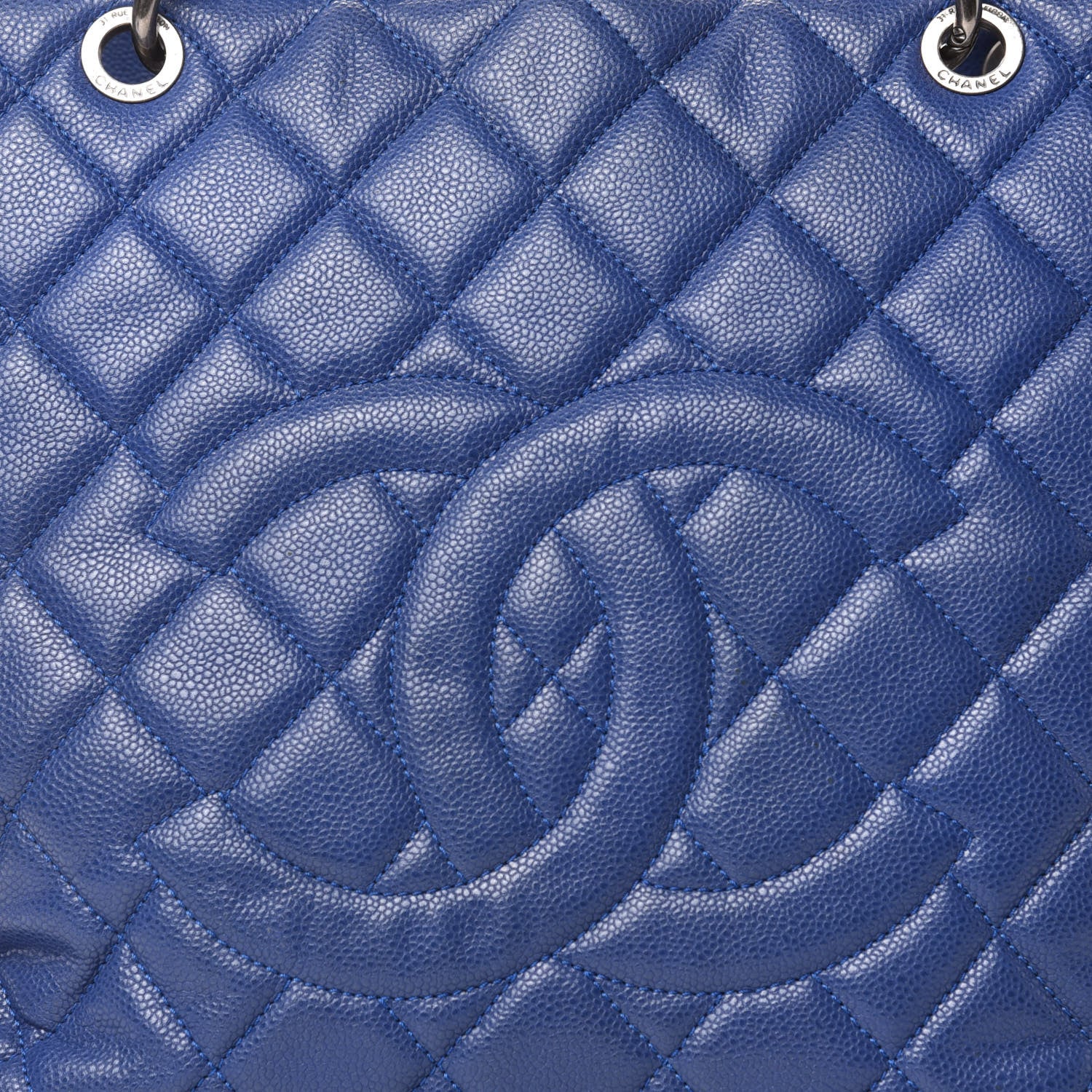 Chanel Caviar Quilted XXL Grand Shopping Tote GST Navy Blue 11 of 11