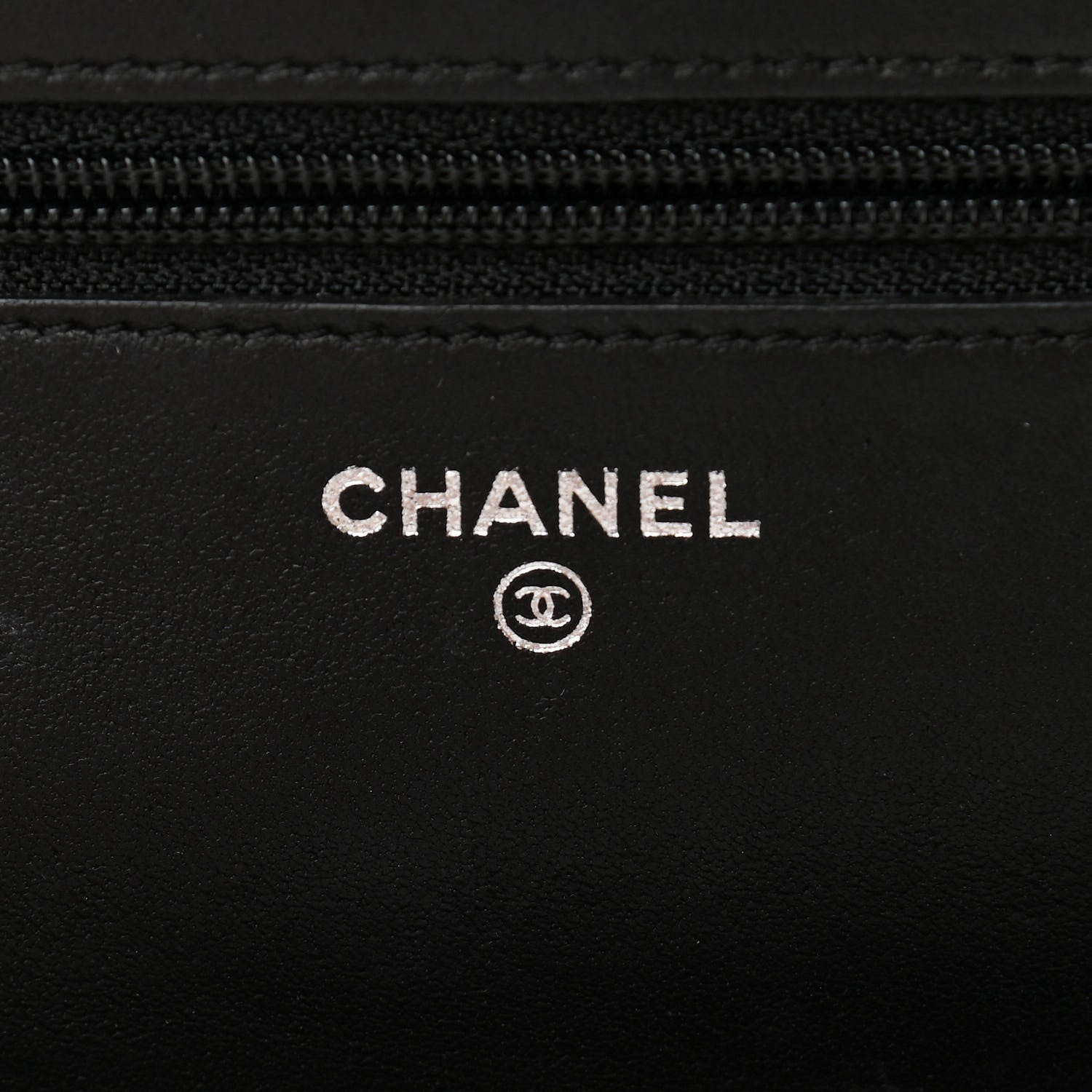 Chanel Lambskin Camellia Embossed Wallet on Chain WOC Black 6 of 11