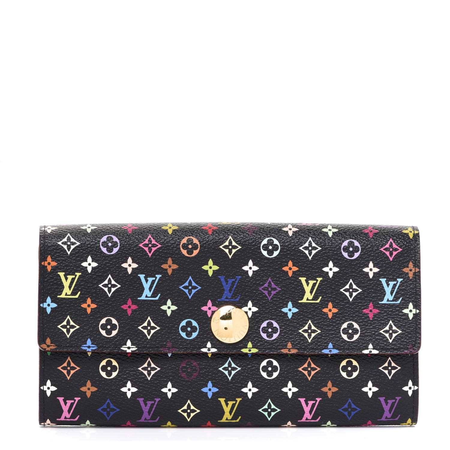 Louis Vuitton Monogram Multicolor Sarah Wallet Black Violet 1 of 6