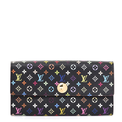 Louis Vuitton Monogram Multicolor Sarah Wallet Black Violet 1 of 6