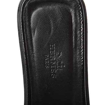 Hermes Patent Epsom Oran Sandals 37.5 Black 5 of 7