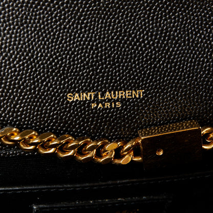 Saint Laurent Grain De Poudre Medium Classic Monogram Kate Satchel Black 6 of 11