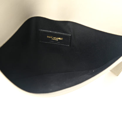 Saint Laurent Smooth Shiny Calfskin Medium Uptown Pouch Crema Soft 5 of 7