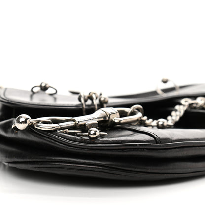 Christian Dior Calfskin Hardcore Pierced Saddle Bag Black 8 of 21