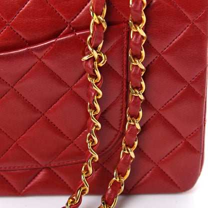 Chanel Lambskin Quilted Medium Double Flap Red 12 of 15