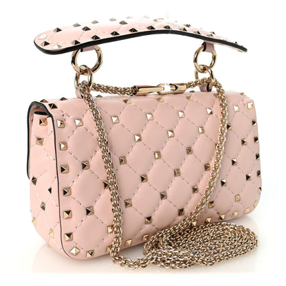 Valentino Garavani Nappa Small Rockstud Spike Shoulder Bag Water Rose 3 of 10