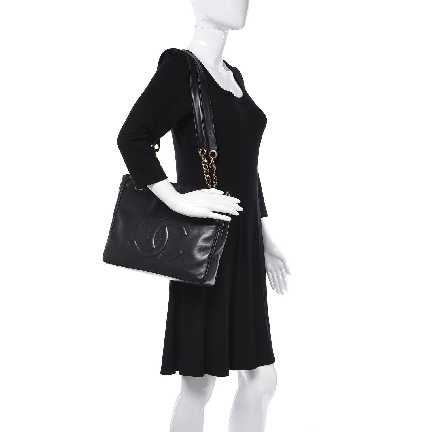 Chanel Lambskin CC Shoulder Bag Black 2 of 9