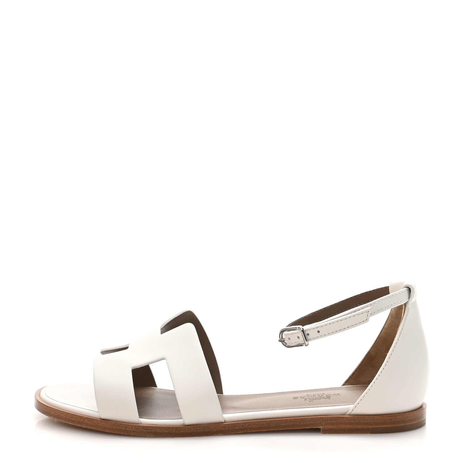 Hermes Calfskin Santorini Sandals 37 White 1 of 10
