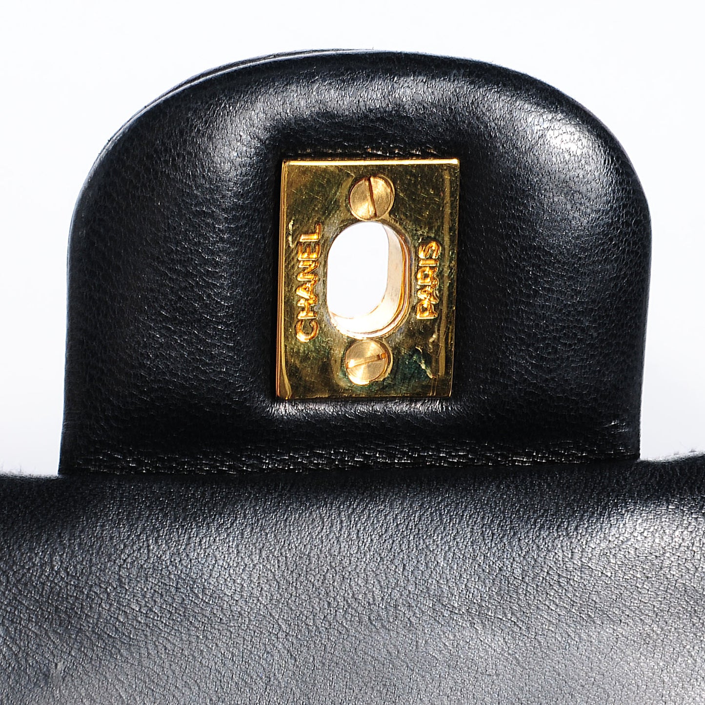 Lambskin Medium Double Flap Black
