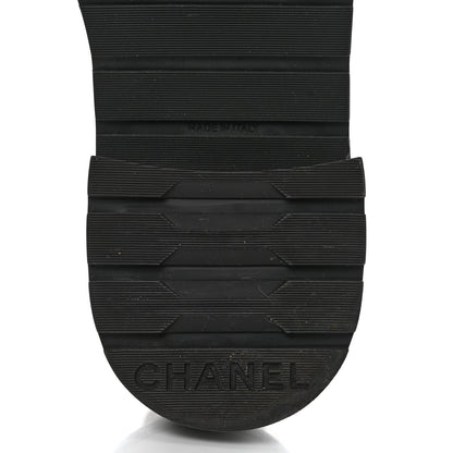 Chanel Lambskin Calfskin Quilted Lace Up Combat Boots 39.5 Light Brown Black 8 of 9