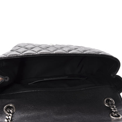 Saint Laurent Sheepskin Tri-Quilt Monogram Medium College Bag Black 5 of 11