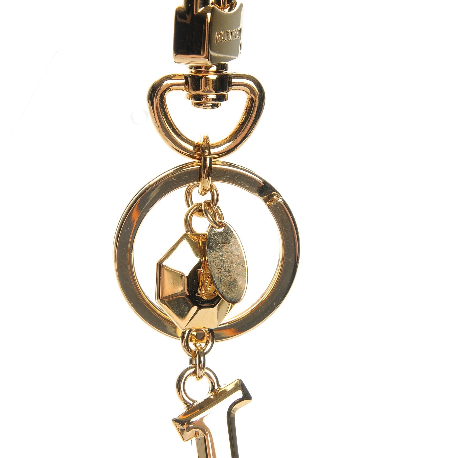 Louis Vuitton LV Facettes Bag Charm Key Holder Gold 3 of 4