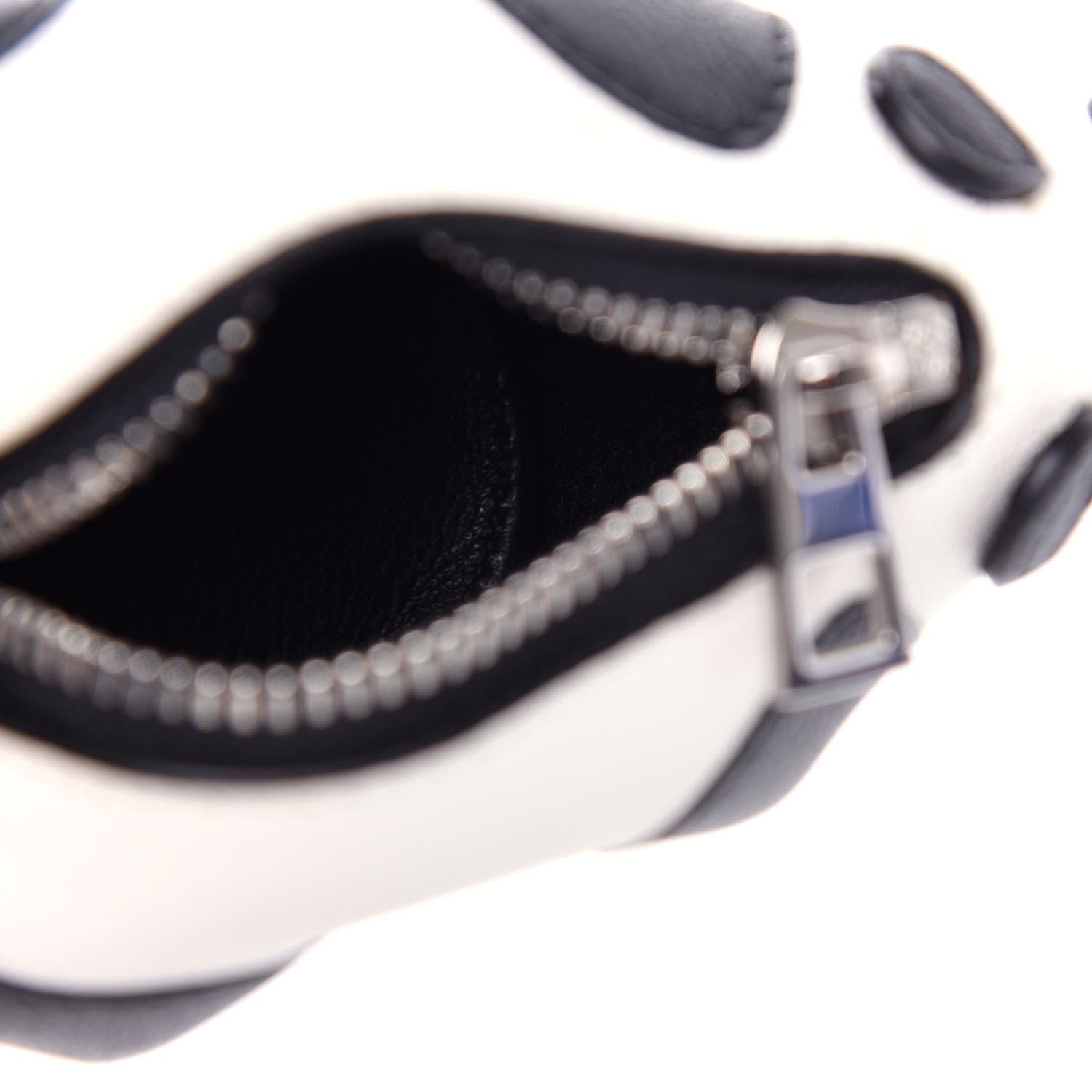Loewe Calfskin Panda Coin Pouch Bag Charm Key Holder Black White 4 of 6