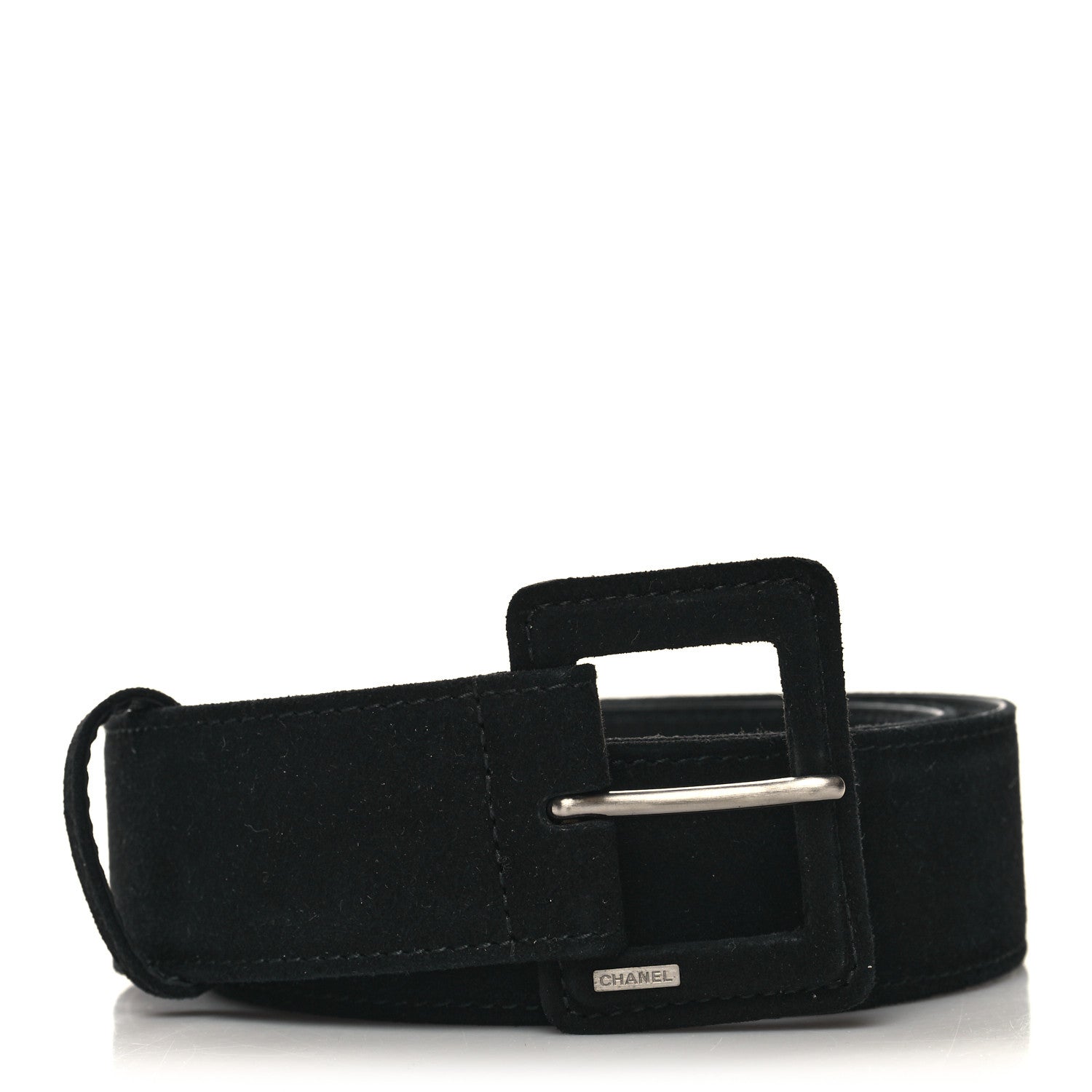 Chanel Suede Logo Belt 85 34 Black 1 of 8