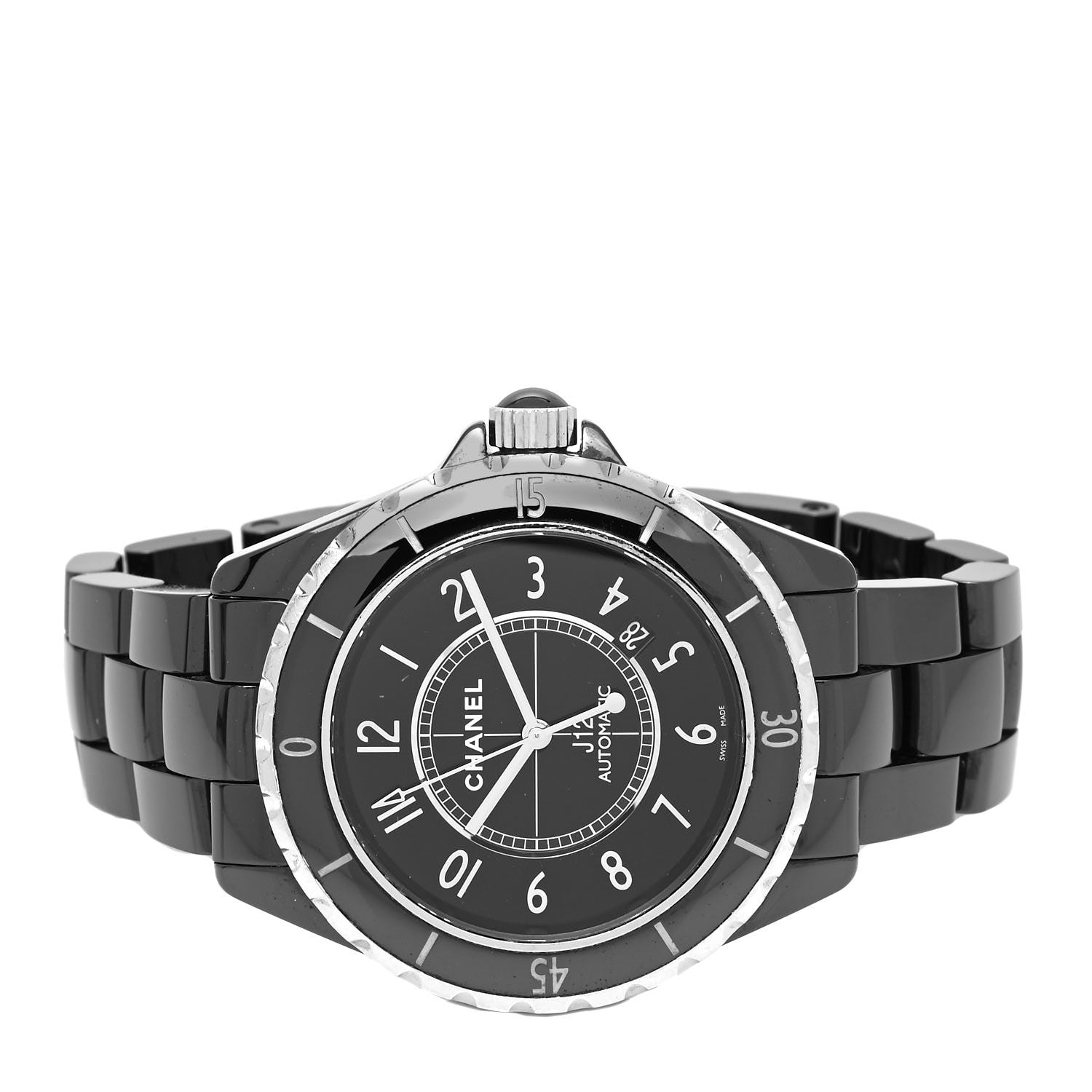 Chanel Stainless Steel Ceramic 38mm J12 Automatic Watch Black 2 of 5