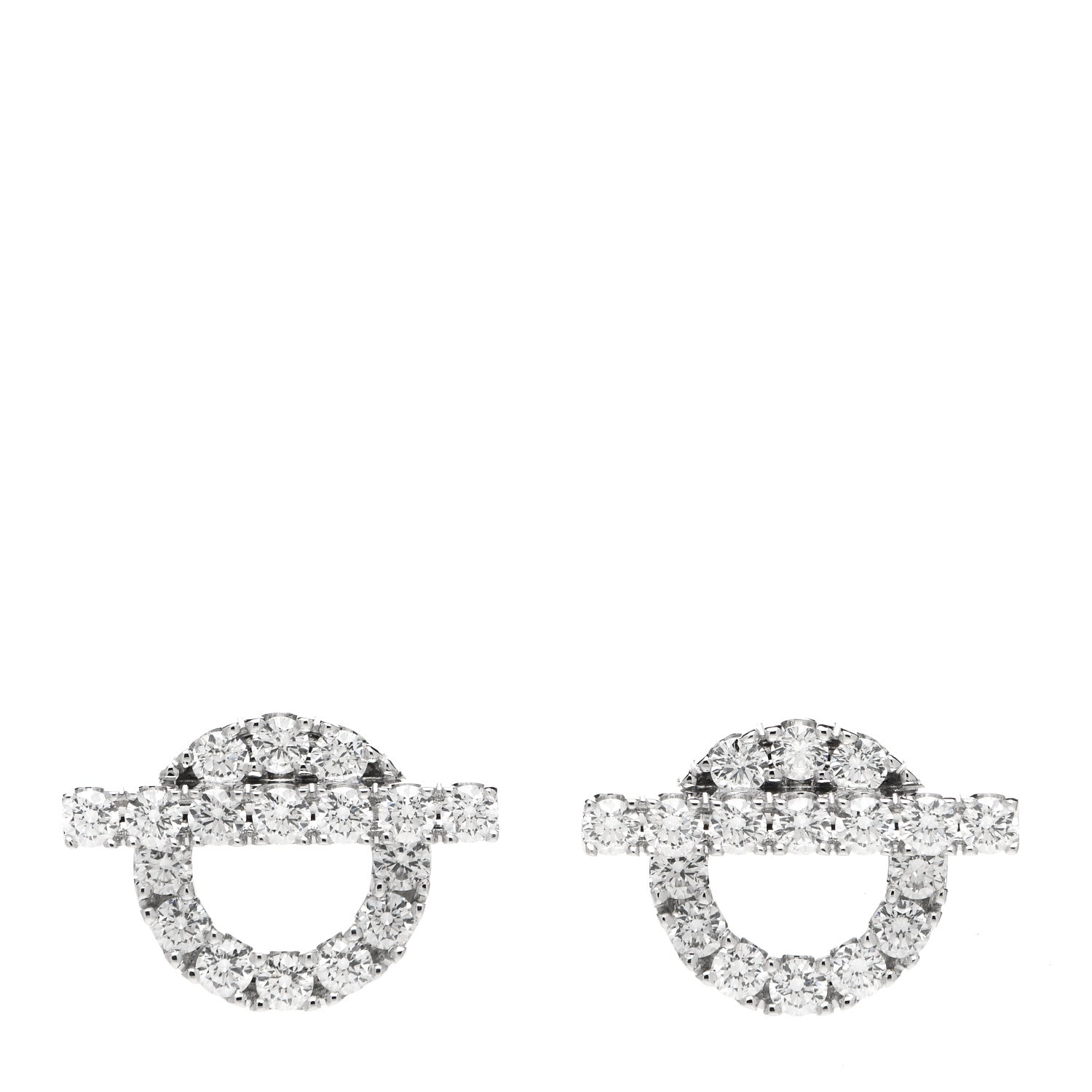 Hermes 18K White Gold Diamond Finesse Earrings 1 of 5
